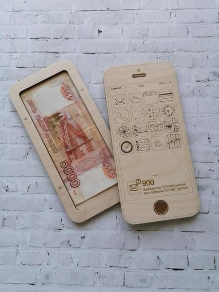 Шкатулка wallet banknotes box iphone shaped