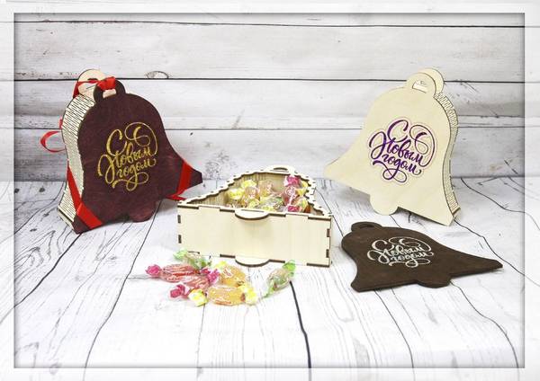 Шкатулка bell shaped gift box wooden candy box