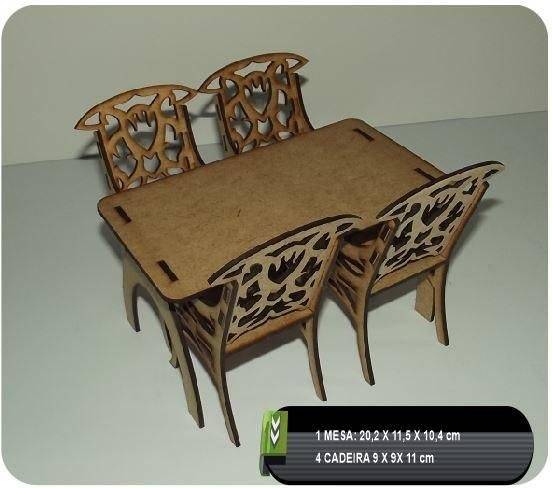 Кукольная мебель - кухонный стол и стулья