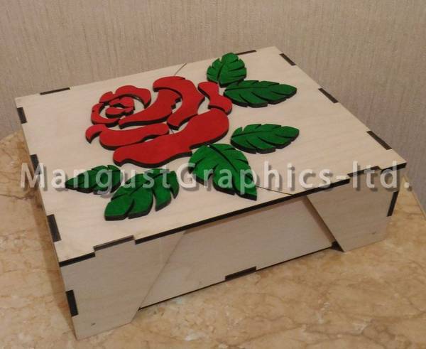 Коробка с розой. 3,7 мм