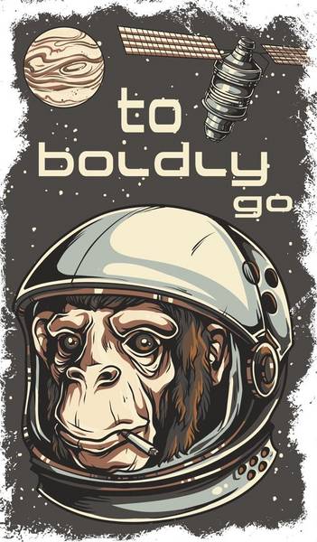 Космонавт обезьяна с сигаретой