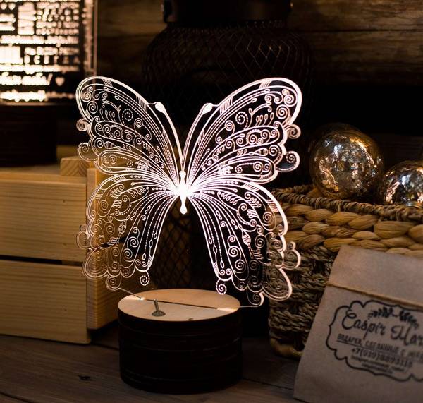 Led светильник бабочка узорами