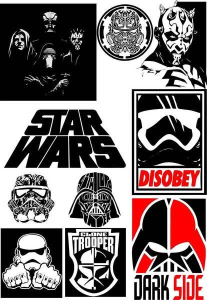 Star wars silhouette vector pack cdr