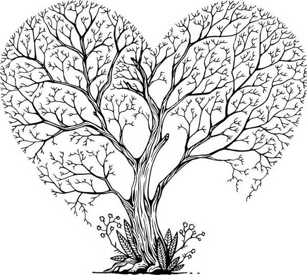 8 марта сердце в виде дерева