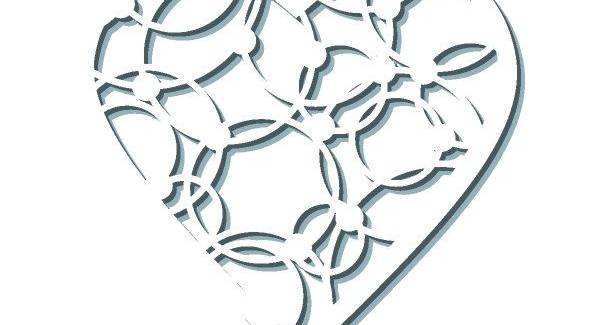 Векторный макет сердце с узором атомы