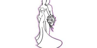 Топпер силуэт жених невеста пара