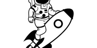 Космонавт на ракете