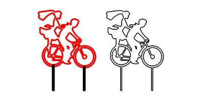 Топпер жених и невеста на велосипеде