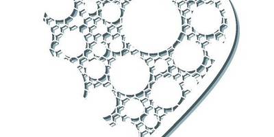 Сердце с узором соты и круги