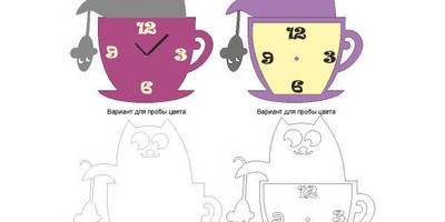 Часы детские кот с мышкой