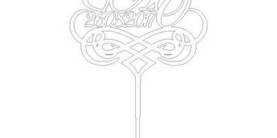 Топпер свадебный инициалы