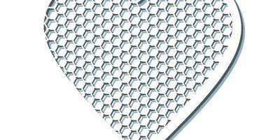 Сердце с узором перфорация соты