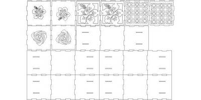 Кашпо для цветов квадратные с узорами