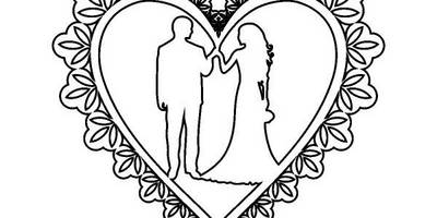 Топпер жених и невеста в сердце