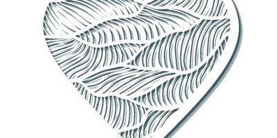 Сердце с узором листья