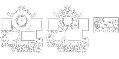 Часы фоторамка счастливая семья 470х520