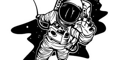 Космонавт тянет руку