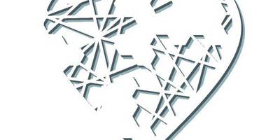 Сердце с узором шестигранники и линии