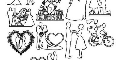 Топперы свадебные жених и невеста набор