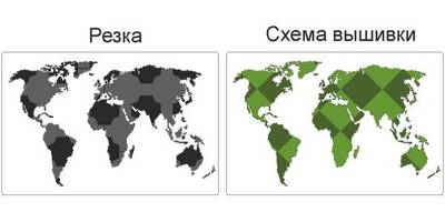 Карта мира вышивкой подарок на 8 марта