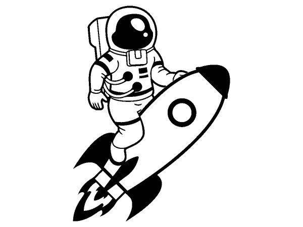 Космонавт на ракете