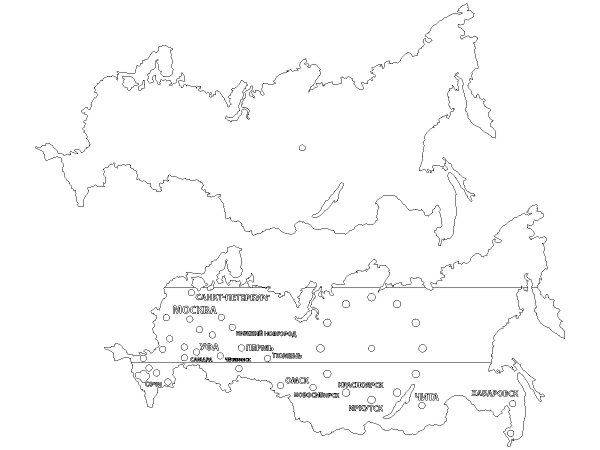Часы карта россии