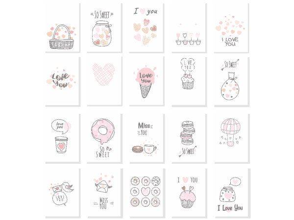 Набор открыток люблю и скучаю