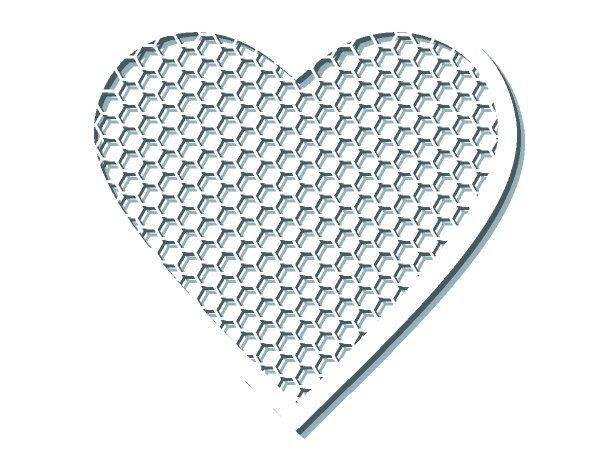 Сердце с узором перфорация соты